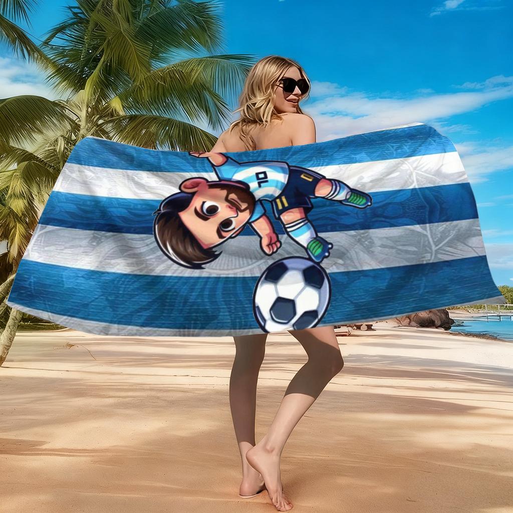 1pc Chibi Messi Beach Towel the 10th Towel Large Quick-drying Towel For Beach Pool Yoga Gym Relax At Home Towel Gift for Friends