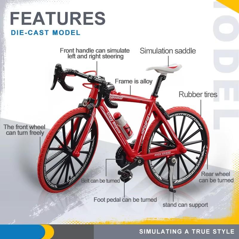 1:8 Mini Alloy Bicycle Model Diecast Metal Finger Racing Mountain Bike Folded Cycling Ornaments Collection For Children