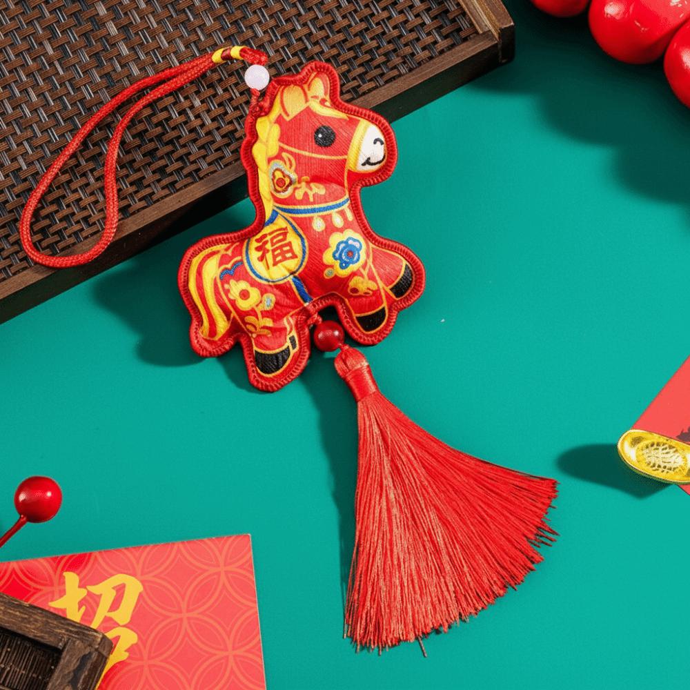 Embroidery Zodiac Mascot Pendant Blessing Car Hanging Pendant Horse Incense Bag Spring Festival