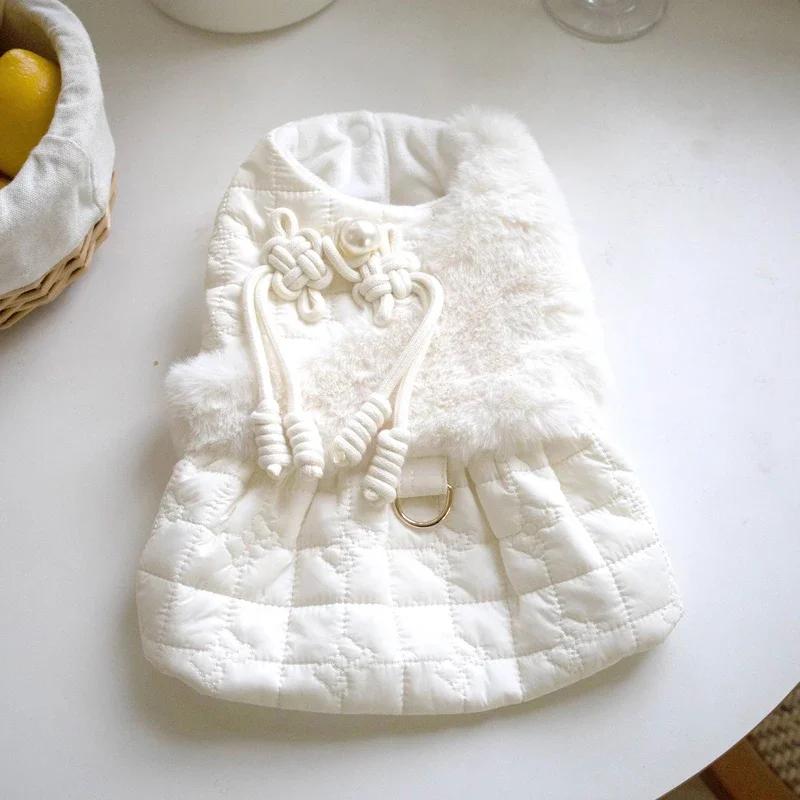 

Платье для маленькой собаки Зимняя кошка Щенок Домашняя одежда Чихуахуа Йоркширский померанец Ши-тцу Мальтийская пудель Бишон Шнауцер Одежда XXS белый