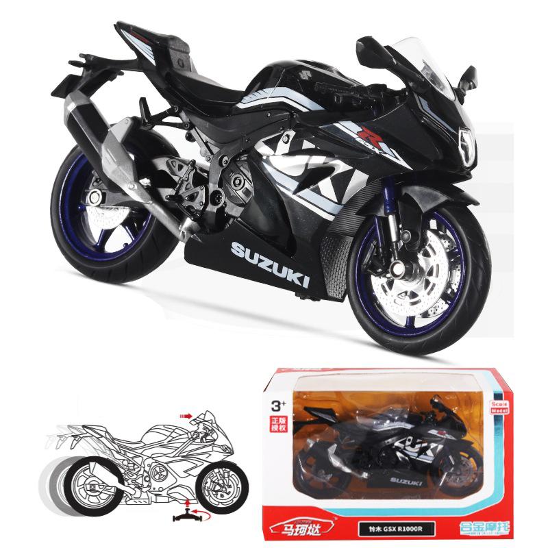 1:12 Scale Suzuki GSX-R1000R Alloy Racing Motorcycle Model Diecast Street Cross-Country Motorcycle Model High Simulation Kids Toy Gift
