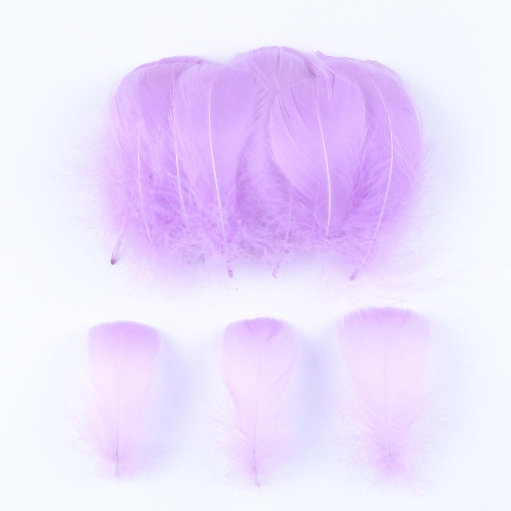

100 шт./лот Высококачественные гусиные перья 5-8 см 8-10 см Пушистое лебединое перо Сделай сам Свадебная вечеринка Рукоделие Креативные аксессуары Плюмаж 5-8cm светло-фиолетовый