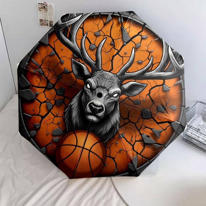 BasketballAnimals Pattern Pattern New Style Umbrella, 1 Piece Automatic Folding Umbrella, Portable Travel Umbrella, Outdoor Umbrella, Birthday Gift