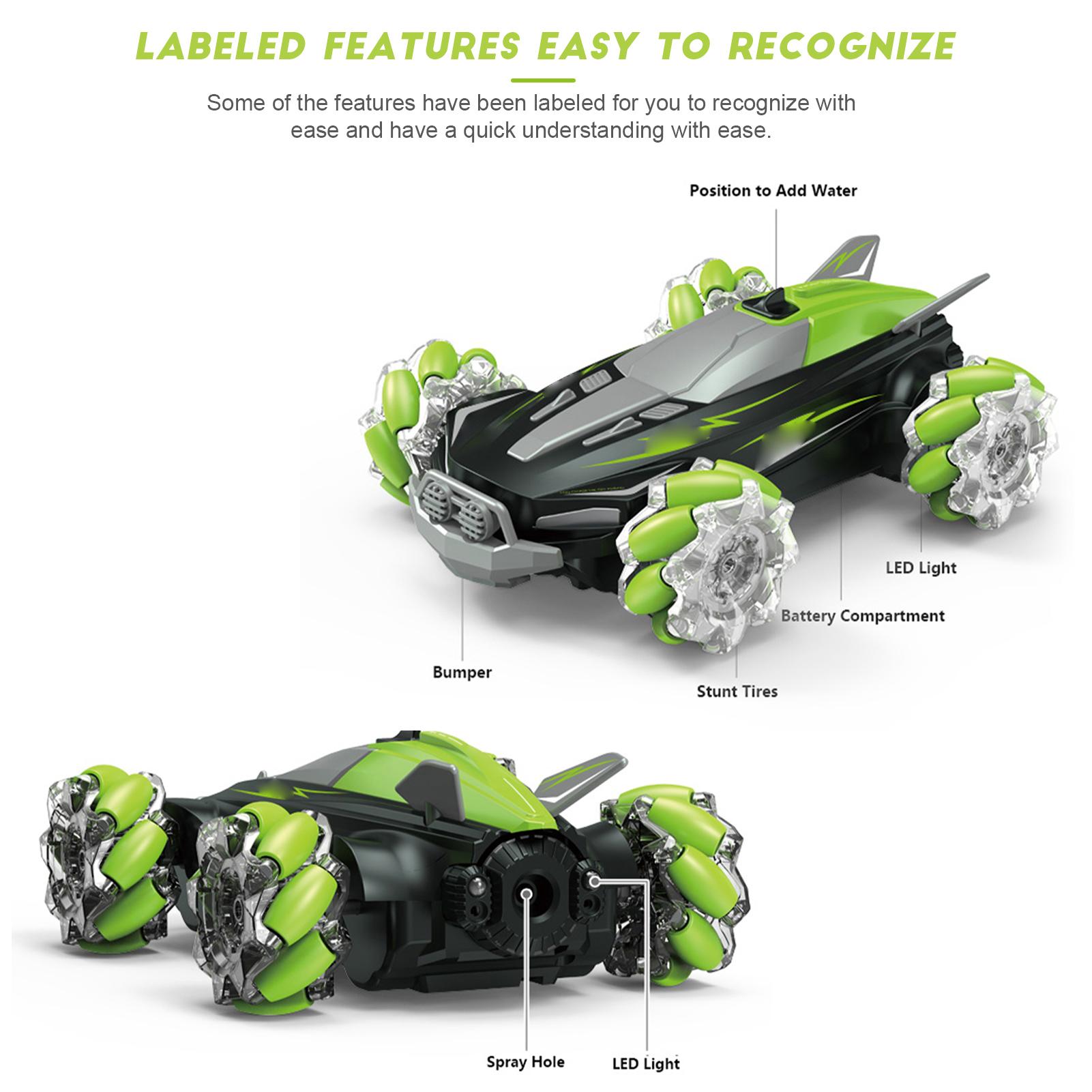 

D888 RC Stunt Car Remote Control Car 4 for Kids Boys 2.4G 360 degrees Rotation Drift Car with LED Light and Music RC Car Gift for Kids