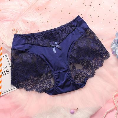 5pcs Women Hollow Out Plus Size High-waist Hip-lifting Lace Edge Panties