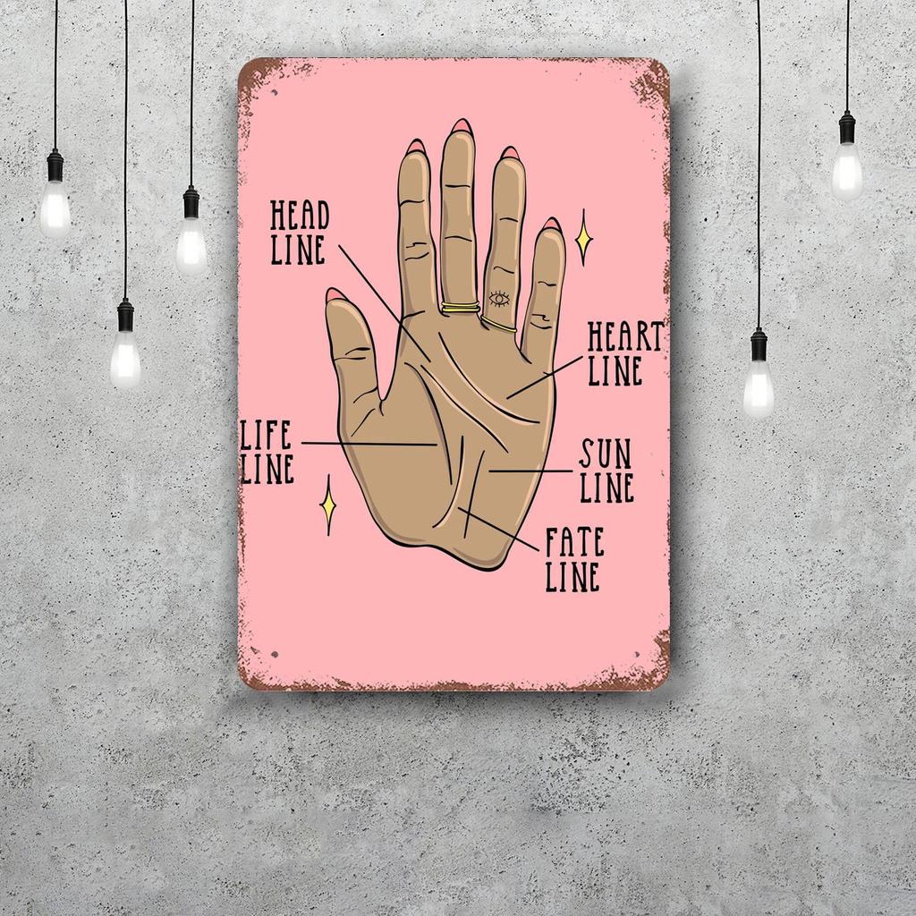 Palmistry Classic Poster Rusty Metal Plaque Retro Decorative Plate Bar Man Cave Garage Club Metal Sign Wall Decoration