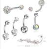 9 Stück/Set Sexy Hängende Bauchnabelringe Bauchnabelpiercing Kristall