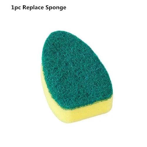 Nano Sponge Dish Washing Tool Soap Dispenser Handle Refillable Bowls Pans Cups Cleaning Sponge Brush for Kitchen Clean Tools