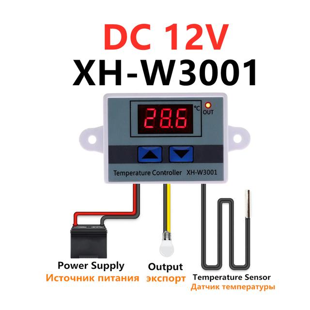 XH-W3001 XH-W3002 Digital Control Temperature Microcomputer Thermostat Switch Thermometer Thermoregulator Switch 12/24/220V XH-W3001 DC12V