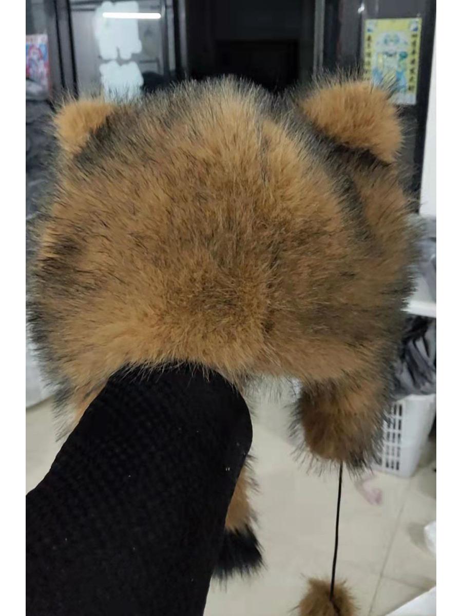 

Зимняя шапка «Король енот»: Искусственный мех с кроличьими ушками для детей и взрослых 13+ years old adult (56-64cm)