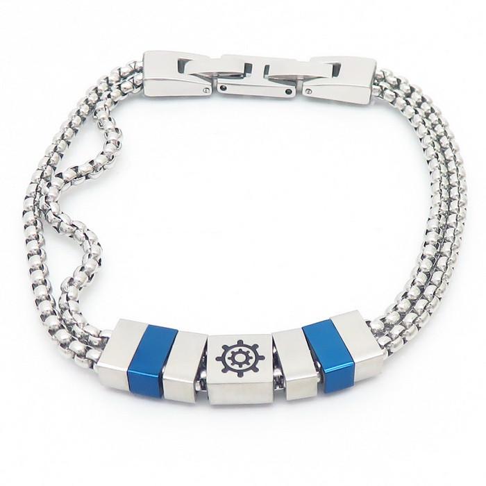 

Двухслойный блок-цветной браслет, ювелирная пряжка, персонализированные мужские украшения из титановой стали