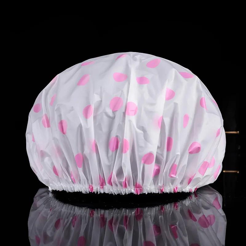 

Цветная Утолщенная Многоразовая Шапочка для Душа Ванна Водонепроницаемая В Горошек ЭВА Взрослая Душ Маслостойкая Водонепроницаемая Шапочка Шапочка для Душа розовый