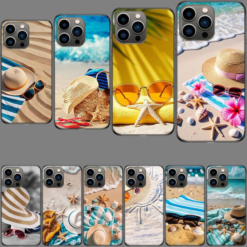 Summer Vibe Sea, Beach, Sand Phone Case For Iphone 16E 15 Pro 14 Plus 17E 16 17 Pro Max Air 11 12 13 Mini Shockproof Capa Cut