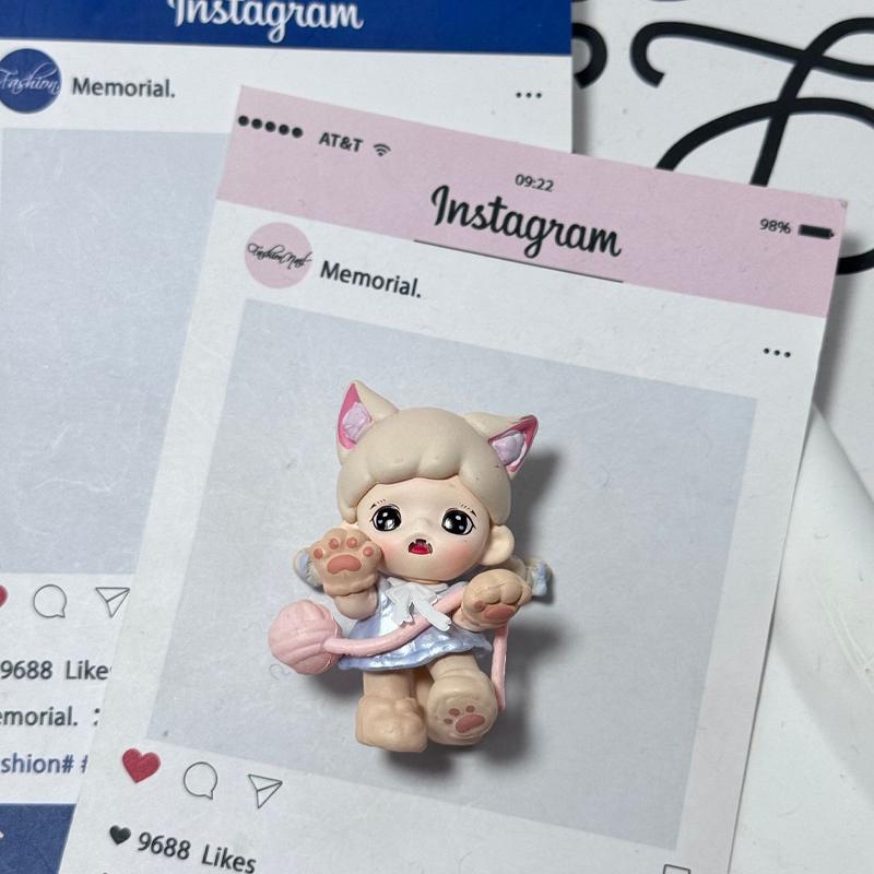 Zoraa Meow Sister Series Blind Bag Derivative Work Creativity Car Ornament Diy Backpack Pendant Mini Figure Toy Collectble Gifts