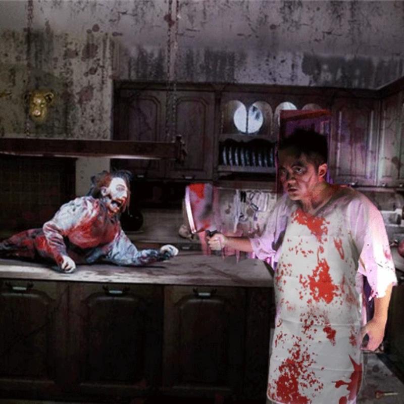 Halloween Party Dress Up Butcher Blood Apron Horror Party Apron Kitchen Brothers Gift Halloween Decorations Party Supplies