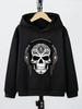 Children Rock‑Style Skull Hoodie Headphone Tribal Art Print Pullover Autumn Winter Fleece Warm Trendy Boys Hooded Sweatshirt