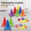 6-Color Glow in The Dark Cone Ring Toss Game, Parent-Child Interactive Light Up Throwing Toy, Kids Outdoor Play Set