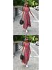 2026 European & American Women's Summer V-neck Floral Lace-up Dress