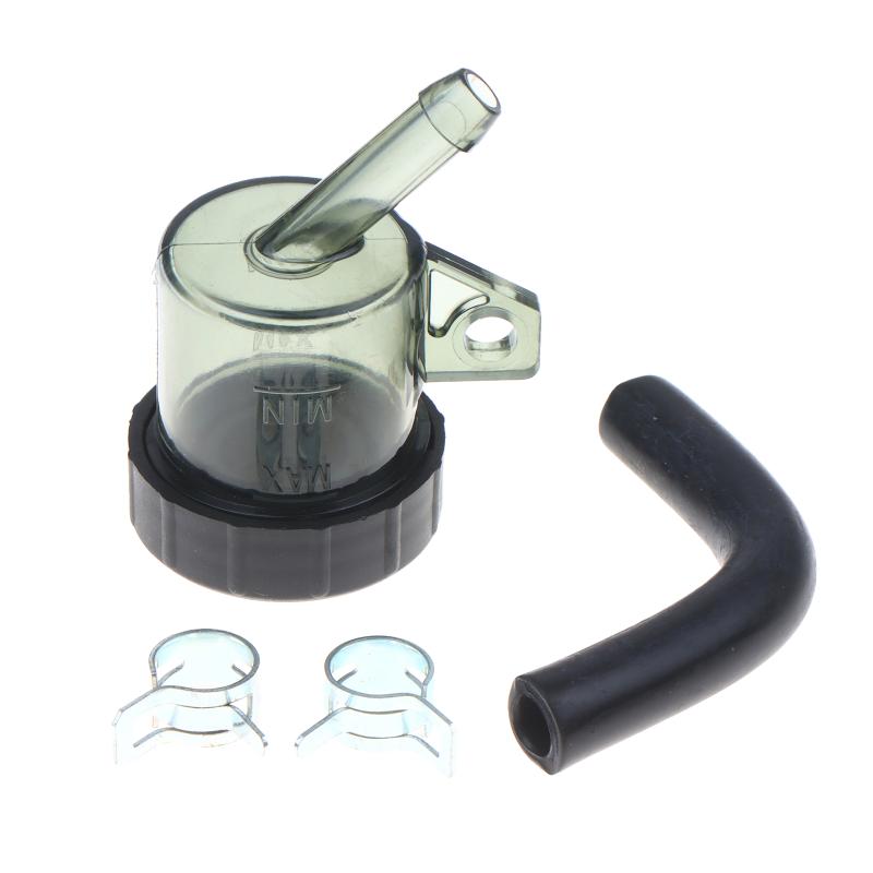 Universele Motorfiets Ronde Remvloeistofreservoir Transparante Oliebeker Met Rubberen Slang Voor Retro Schijfrem Hoofdcilinder Refit