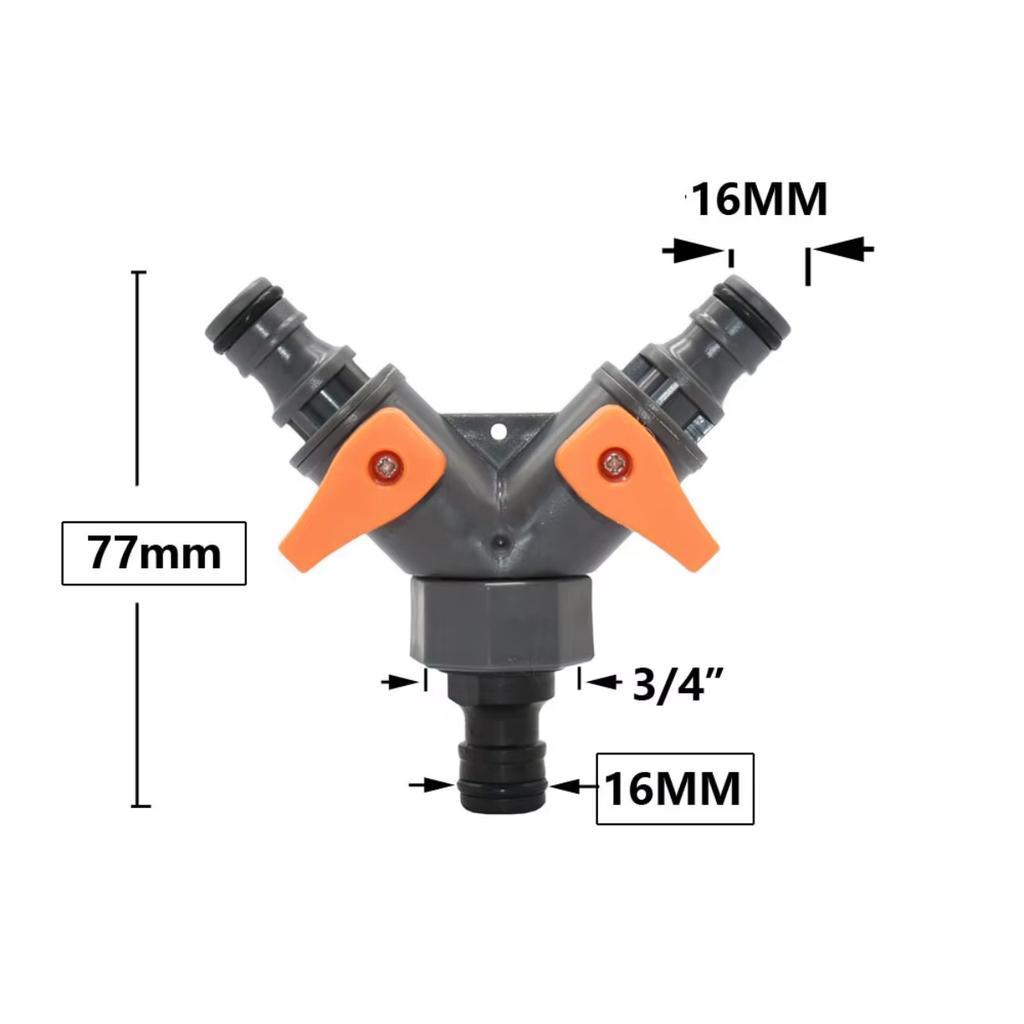 2/4cestný zahradní kohoutek, vsuvka hadice, rozdělovač vody, samice, 1/2 3/4 závit, Y zavlažovací ventil, rychlospojka pro zahradní hadici