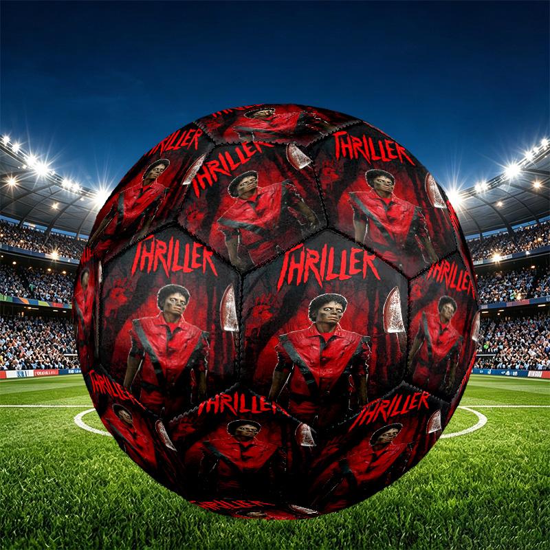 Michael Jackson Print Size 5 Soccer Ball, PU Wear Resistant Football for Match Training and Daily Practice, Birthday Gift for Soccer Fans