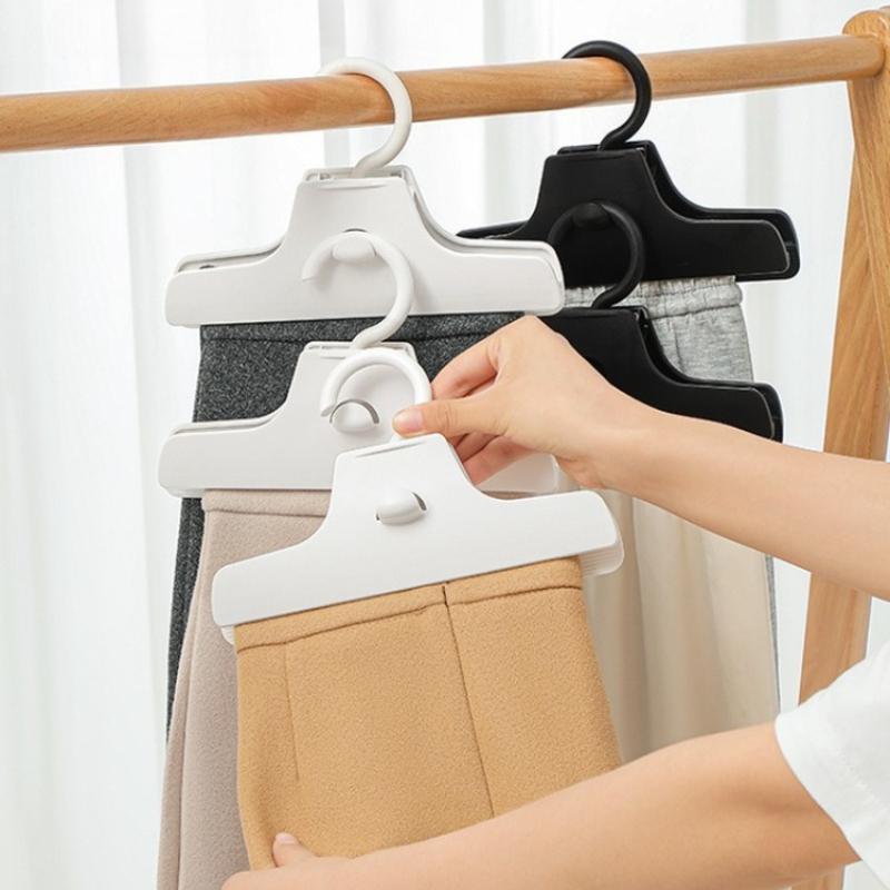 Convenient Rotatable Pants Clip with No Trace - Stacking Clothing Sorting Rack for Dormitory Wardrobe Storage