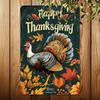 Metal Wall Art Thanksgiving Turkey Poster, 8x12 Inch Durable Iron Fall Bar Decoration
