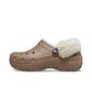 Crocs Classic Platform Fuzz Lined Clogs - Latte / 212854-2Q9