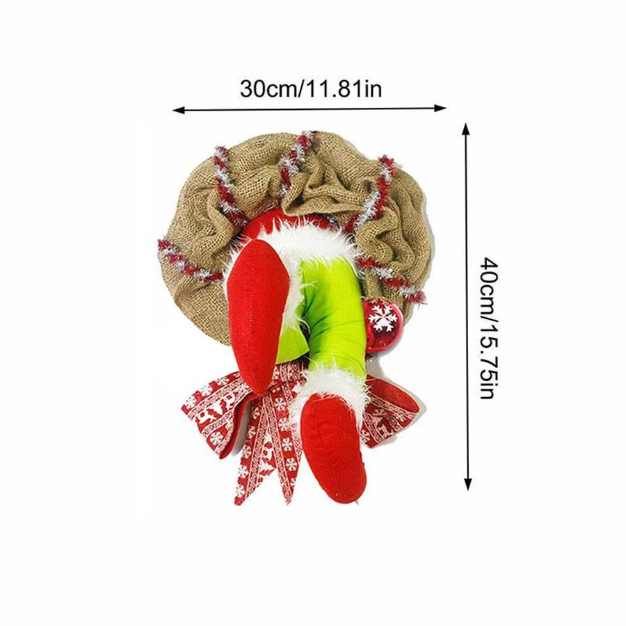 1Pcs Cute Christmas Ornament Thief Wreath For Home Store Xmas Party Decoration