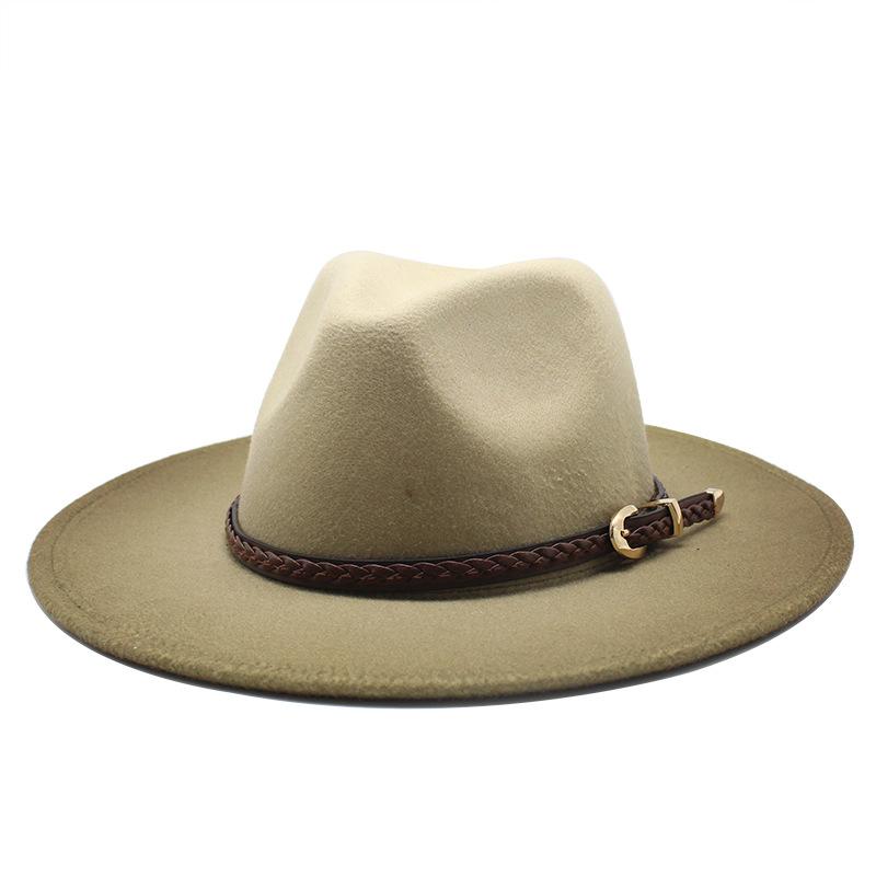 

Модная шерстяная шляпа-цилиндр, фетровая шляпа с постепенным изменением цвета, большая мужская и женская джазовая шляпа, двухцветная шляпа в британском стиле M（56-58cm）