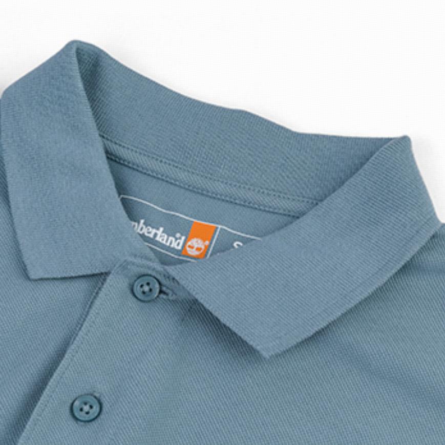 Timberland SS25 Fashionable Versatile Skin-Friendly Breathable Short Sleeve Polo Shirt Men Tops Castle-Color A4395-758