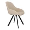 Nels Stuhl beige schwarz gepolsterte Beine