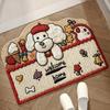 Cartoon Animal Welcome Doormat Cute Cat Dog Bear Entrance Rug Non-Slip Absorbent Floor Mat for Bathroom Bedroom Kitchen Doorway