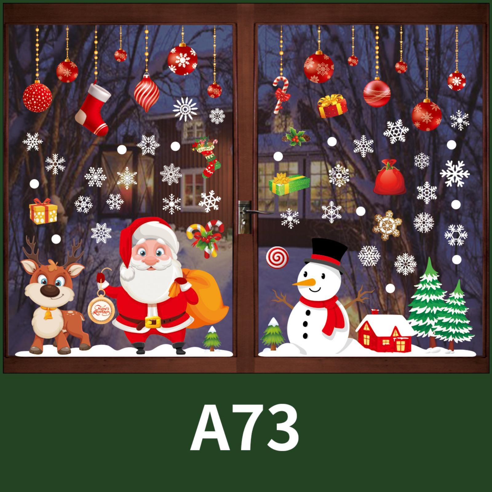 

Christmas Decorations Colourful Christmas Window Decals Snowflake Wall Stickers Shop Window Displays Residue-free Window Decals One Size