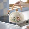 Stovetop Kettle Stainless Steel Whistling Teapot with Wooden Handle Large Capacity Boiling