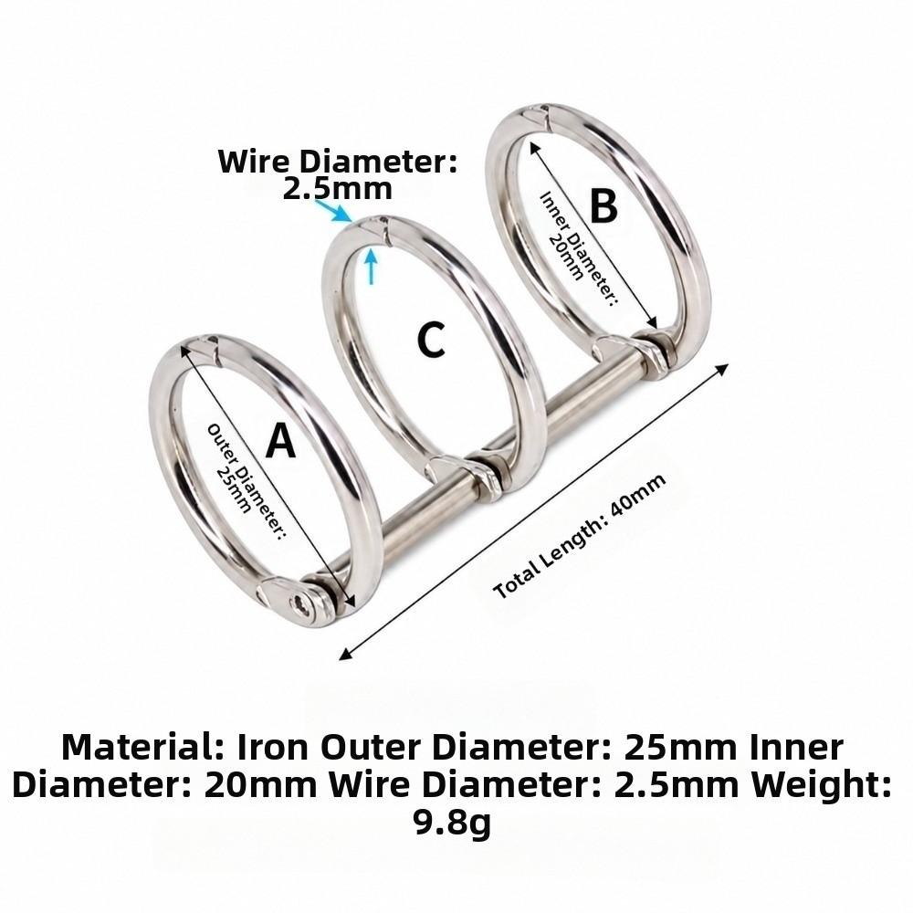 12 pcs Circular 3 Hole Binding Ring Metal Metal Book Ring 3 Ring Binder Loop Office Stationery