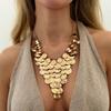 Bohemian Tassel Sequin Necklace Geometric Circular Gold Jewelry Fashion Sequin Drop Earrings  Girls