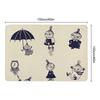 Moomin Washable Dust Mite Odor Stylish Flannel Washable All Nordic 150x100cm Rug, Rug, Non-Slip, Resistant, Antibacterial, Resistant, Fluffy, Rug,