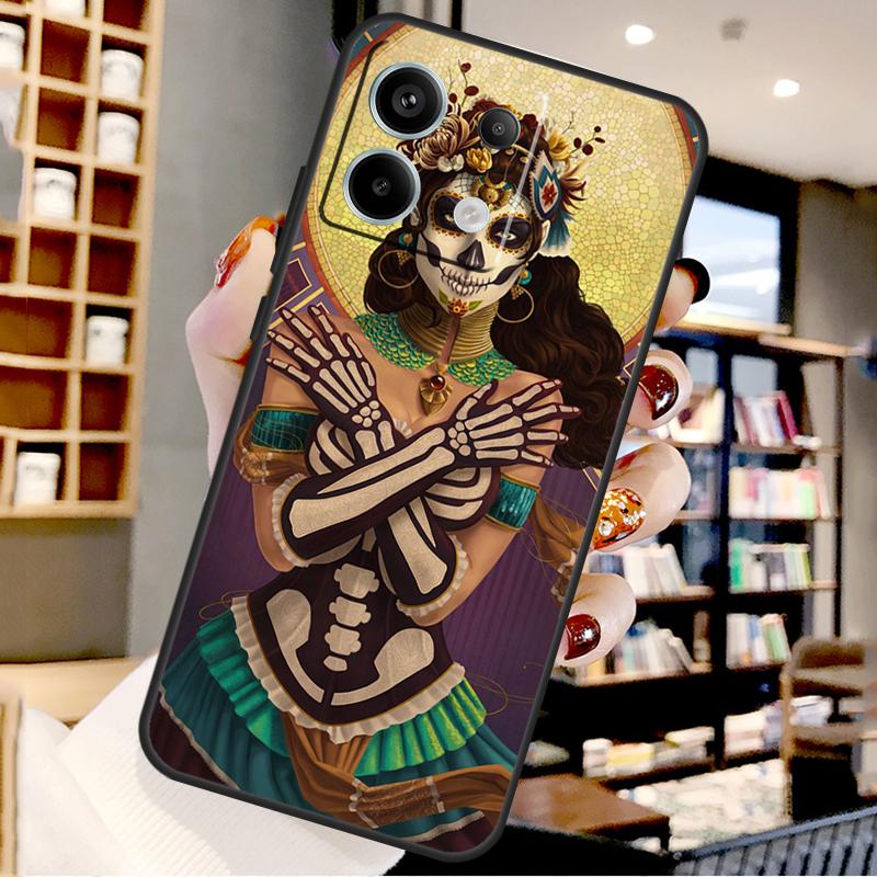 

Catrina Beautiful Rose Girl Skull For Xiaomi Redmi Note 13 Pro 9 10 11 12 14 15 Pro Plus Case For Redmi 15 12C 13C 14C 10C 15C Redmi 15C 4G