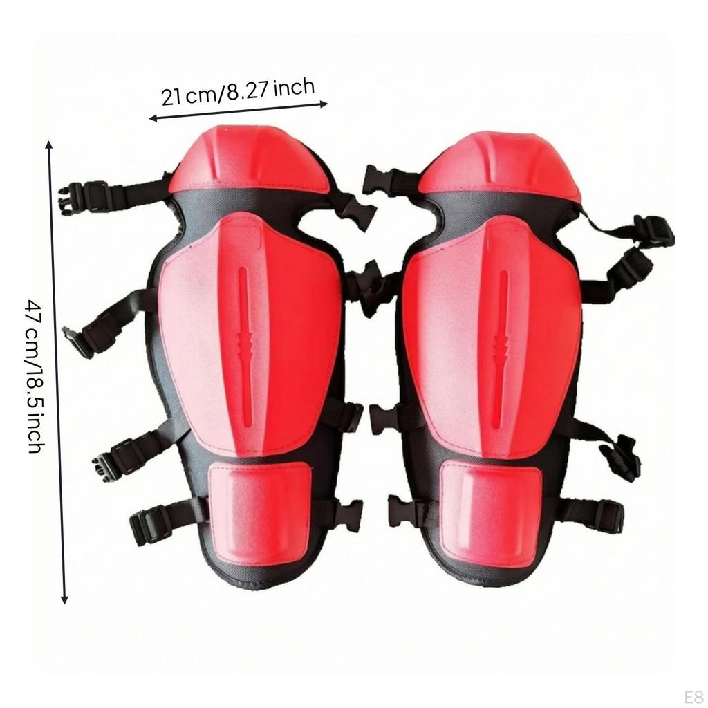 Adjustable Gardening Leg Guards | Padded, BrushCutting Guards, for Yard Work Black Red 3section