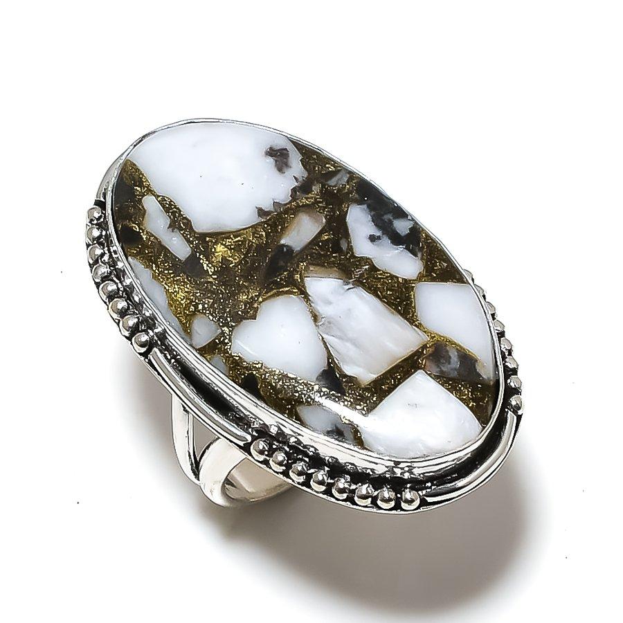 Zebra Jasper Gemstone 925 Sterling Silver gift Jewelry Ring Size 10 y6b25