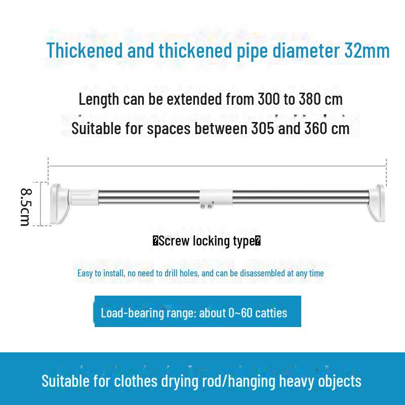 Stainless Steel Telescopic Clothes Drying Rod and Curtain Rack