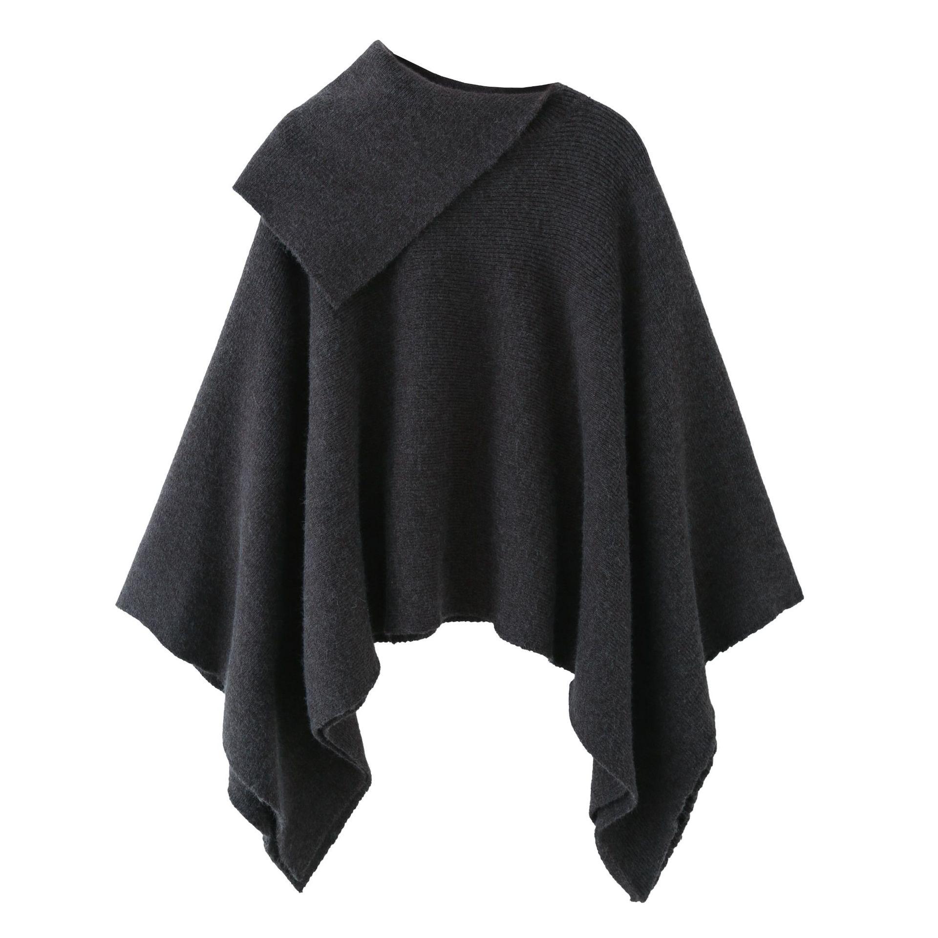 Women s Fashion Asymmetrical Neck Cape Coat - European & American Style S