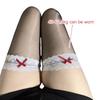 Ladies Oil Glossy Lace Top Over Knee Stockings with Bowknot Sheer Shimmery Thigh High Long Socks for Performers Hosiery