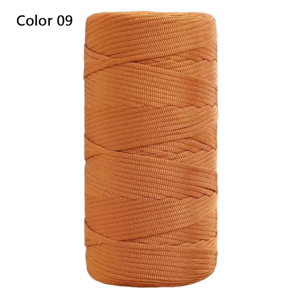 1Roll New Combed Spun Flat Rope Yarn Ice Silk Handwoven Cotton Linen Yarn Mercerized Ring Twist Yarn for Hat Making Crochet
