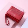Fashion Square Plaid Women's Short Wallet Large Capacity Multi-card Zipper Bags for Women Trendy Texture 3 Fold Coin Purse