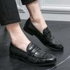 Men’s Penny Loafer Black Leahter Dress Formal Business Shoes Tuxedo Wedding Shoes Over Sized