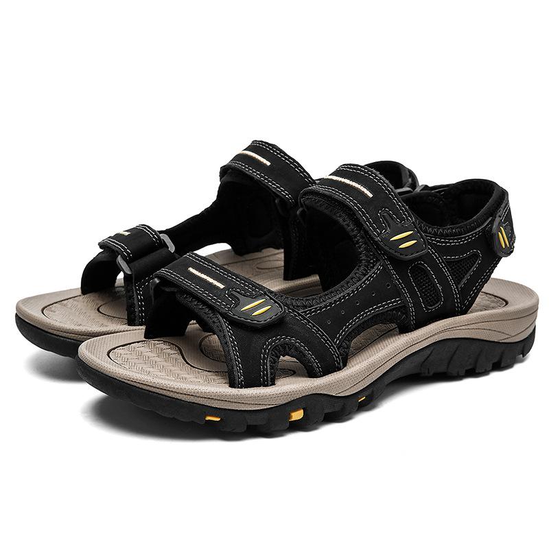 Summer Sandals Men's Open-toed Men's Beach Shoes Thick Sole Large Size Outdoor Casual Shoes Soft Sole Fashion Trendy Stream Shoes