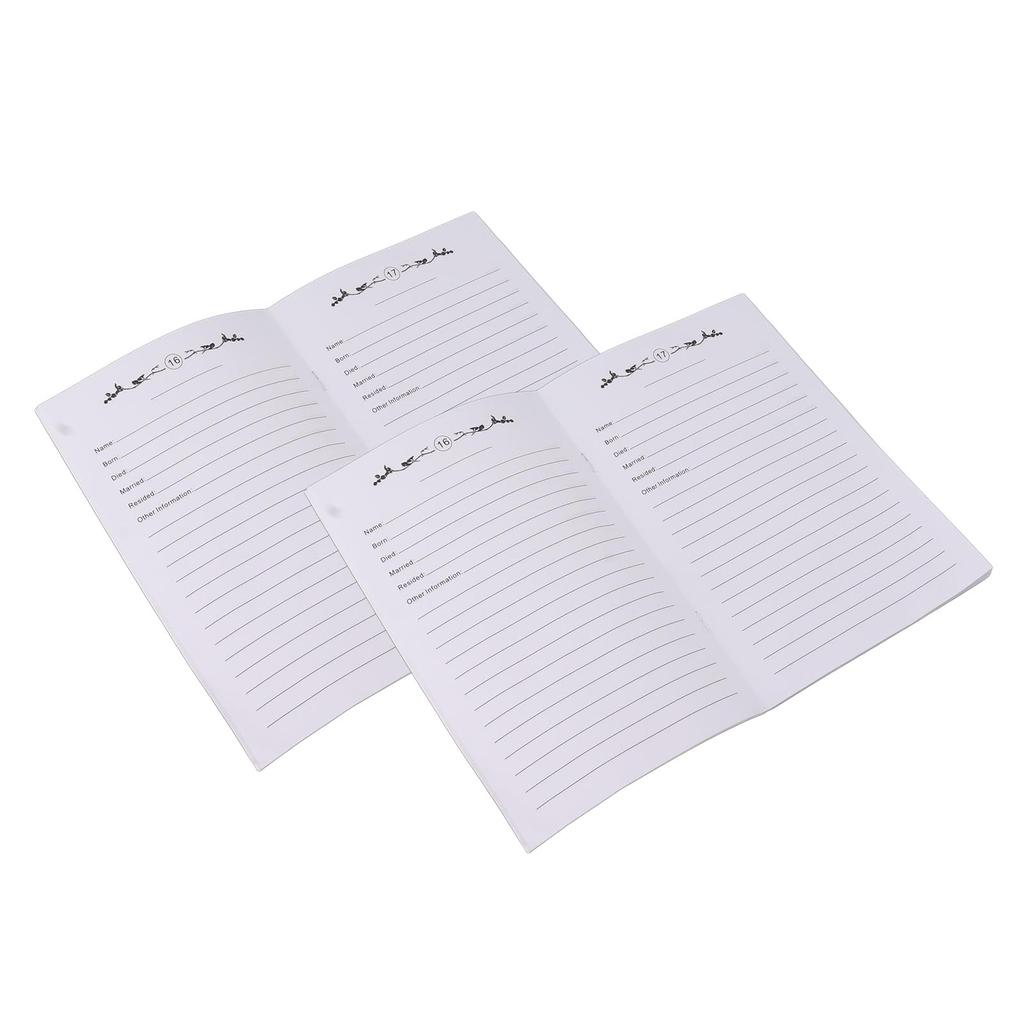 2Pcs Family Tree Notebook 16 Pages Double Sides Family History Record Book Workbook for Family Office Stationery