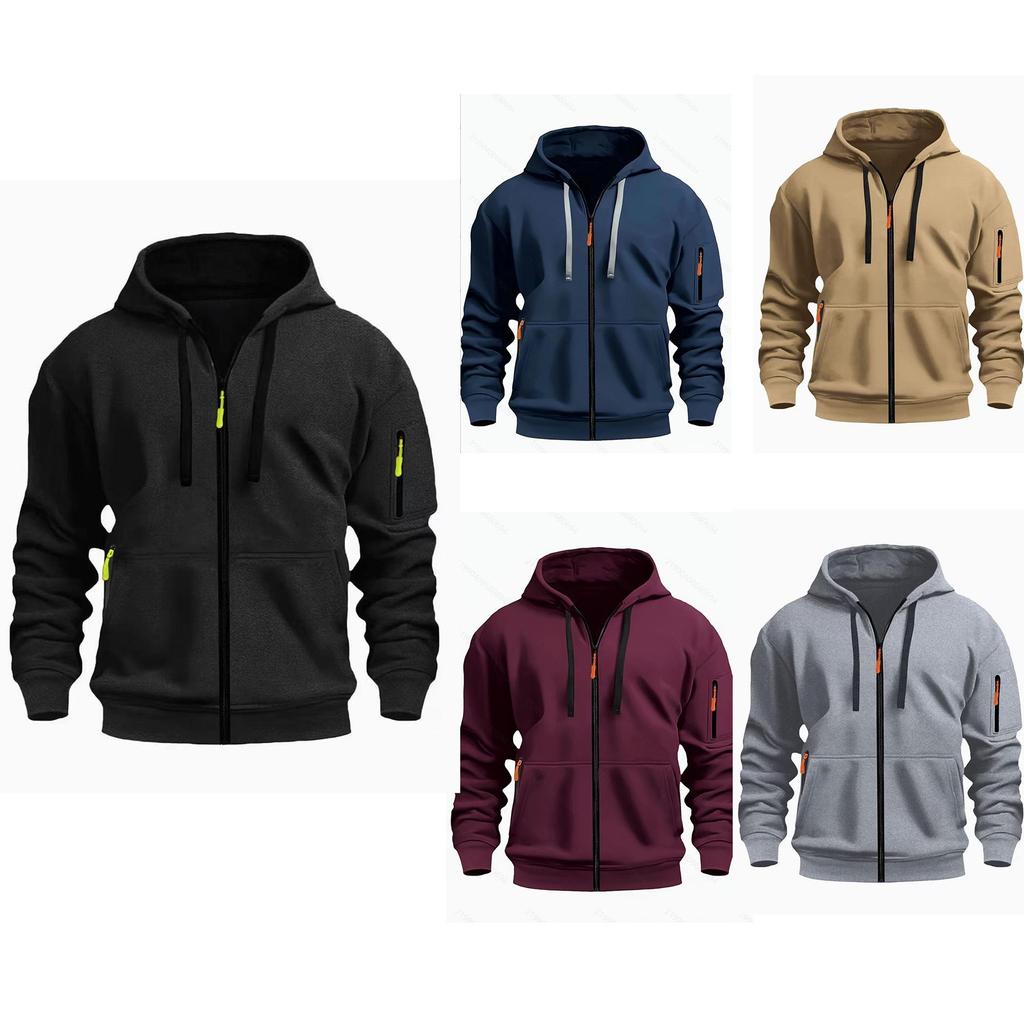 Pánská jarní a podzimní mikina s kapucí a zipem - Mikina s kapucí & Ležérní bunda